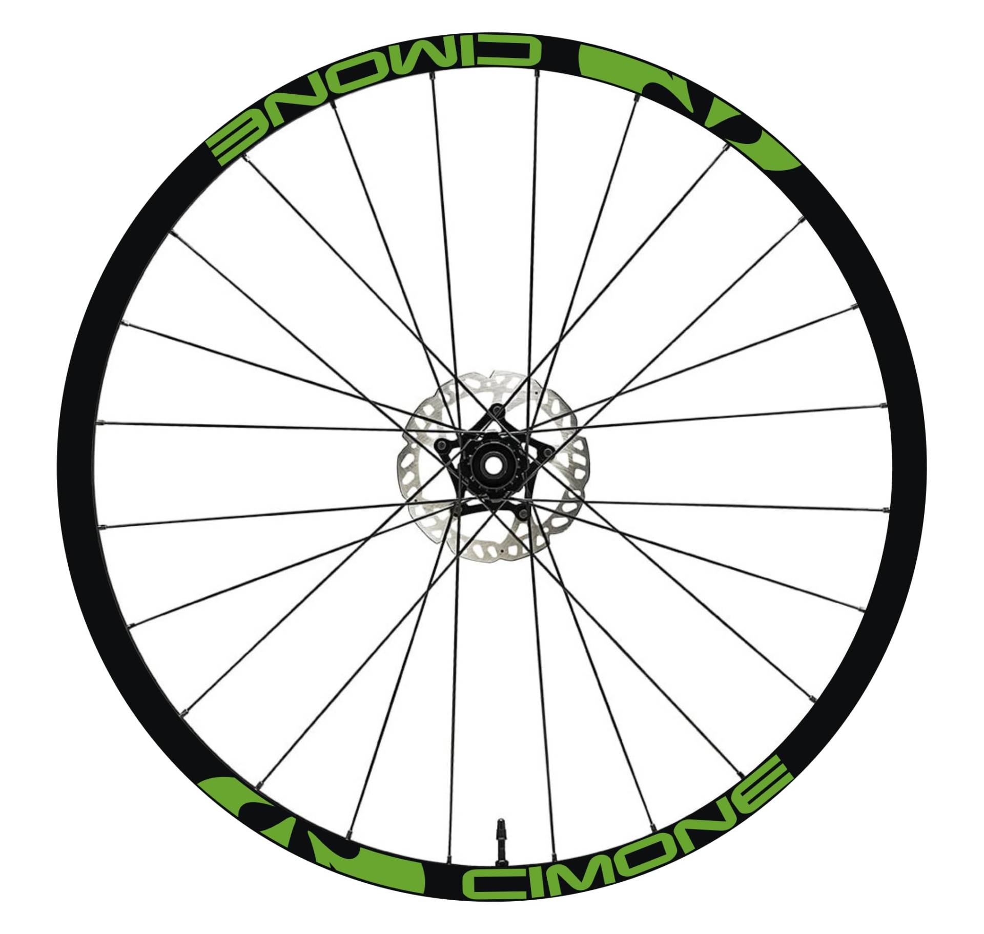 DualColorStampe Aufkleber Felgen 26" - 27,5" - 28-29" Zoll Fahrrad MTB Bike Sticker Felgen MTB CIMONE B0152 (28-29 Zoll, Lime 64) von DualColorStampe