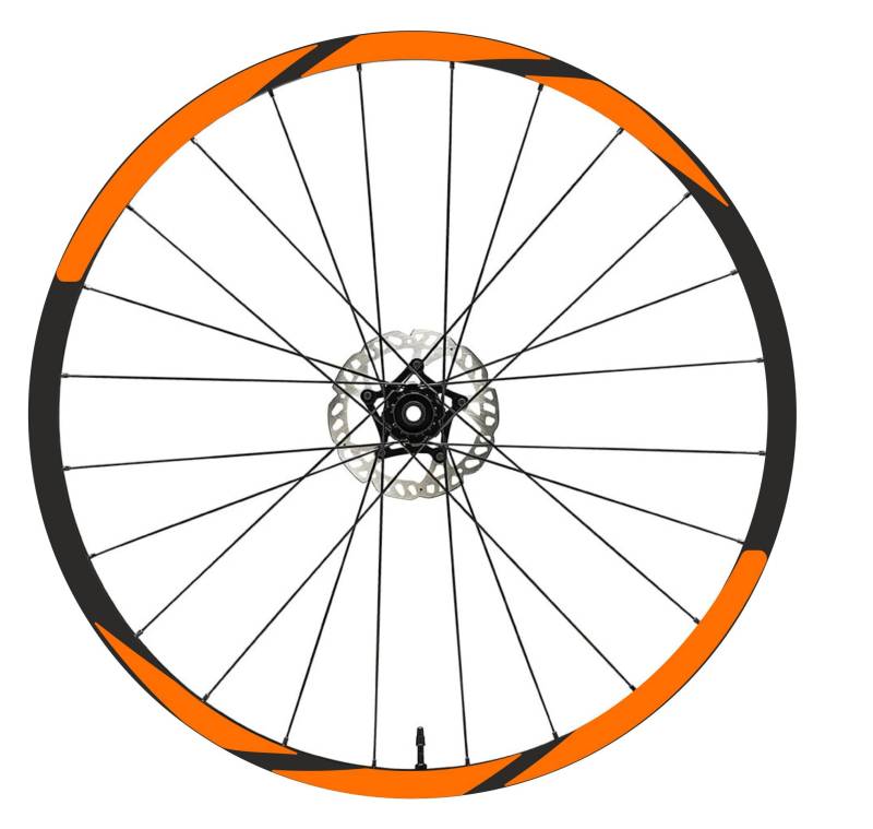 DualColorStampe Aufkleber Felgen Fahrrad 26 Zoll - 27,5 Zoll - 28-29 Zoll Rad MTB Bike Sticker Felgen MTB B0024 (28-29 Zoll, Orange 35) von DualColorStampe