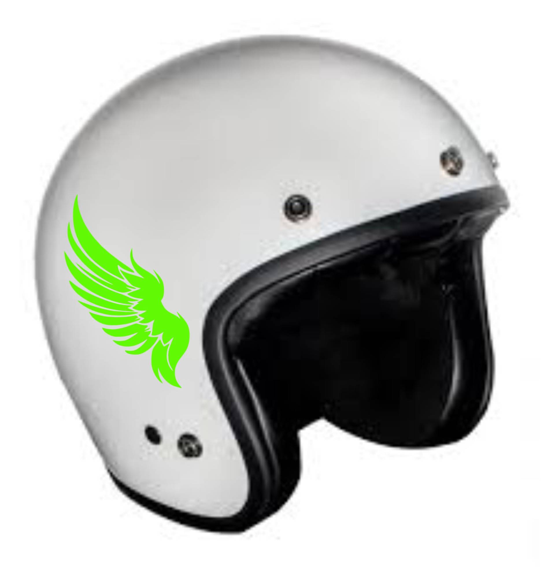 DualColorStampe Aufkleber für Helm Motorrad Moped Helmet Universal Stripes Streifen Design Sport Sticker Flügel Farbe wählbar COD.C0072 (neongrün) von DualColorStampe