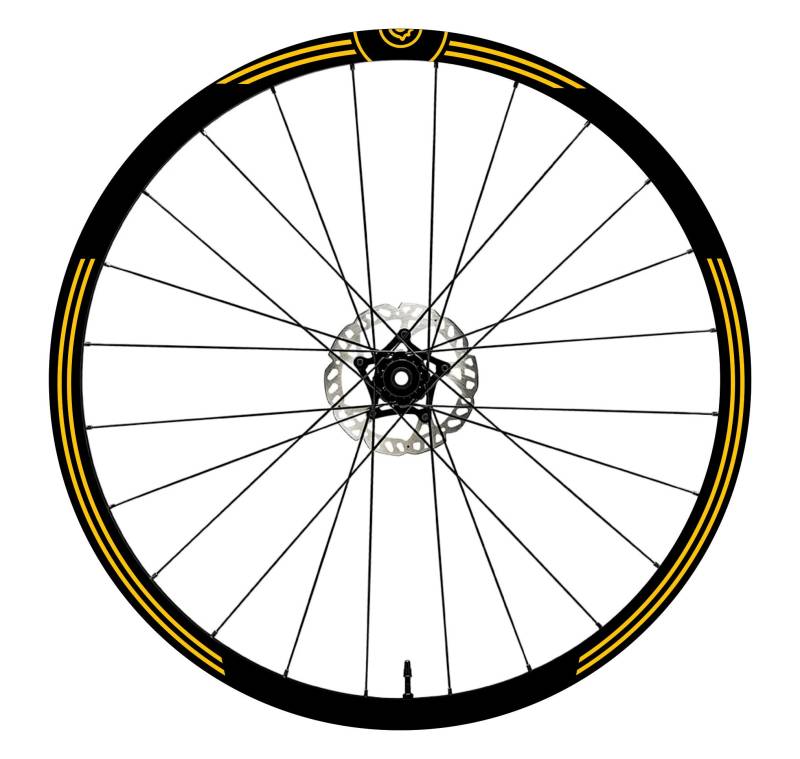 DualColorStampe Aufkleber kompatibel mit Campagnolo Felgen 26 Zoll – 27,5 Zoll – 28 – 29 Zoll – Fahrrad MTB Bike Sticker Felgen MTB B0018 (28 – 29 Zoll, Gelb 21) von DualColorStampe