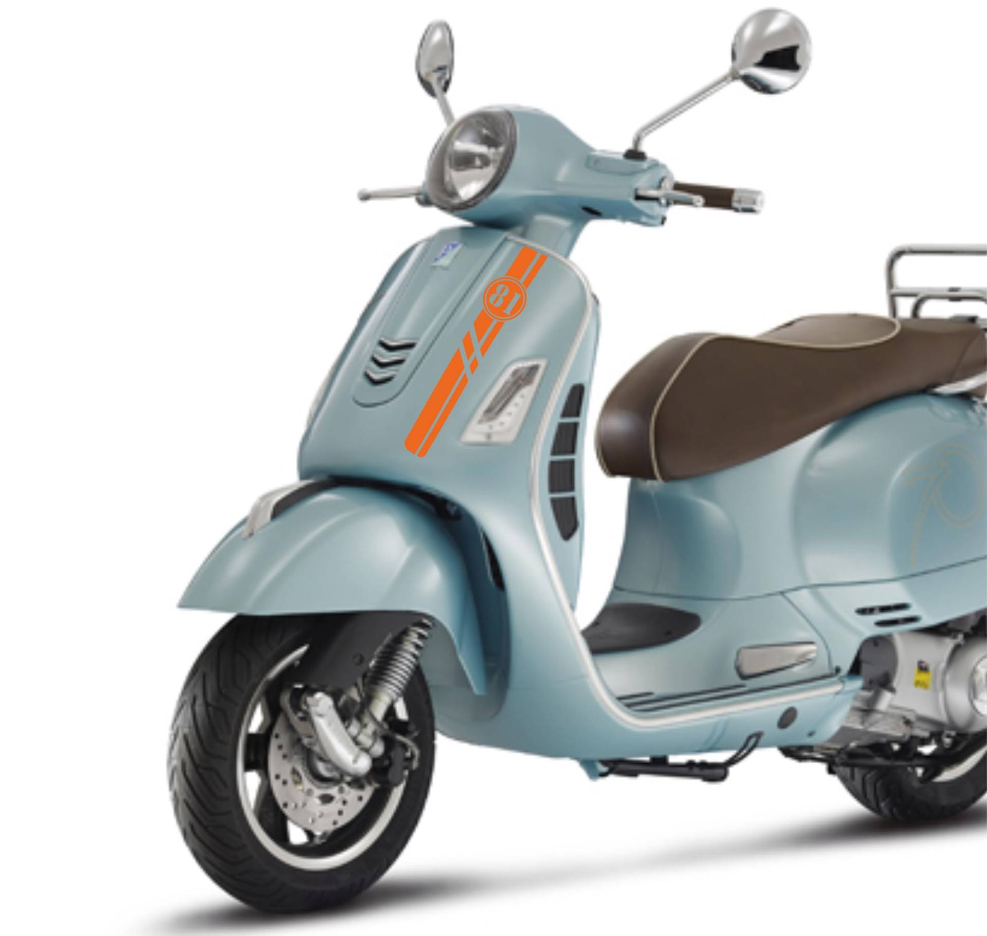 DualColorStampe Aufkleber kompatibel mit Piaggio Vespa 150 PX SE 70° Komplett-Set - Farbe wählbar M0298 (Orange 35) von DualColorStampe