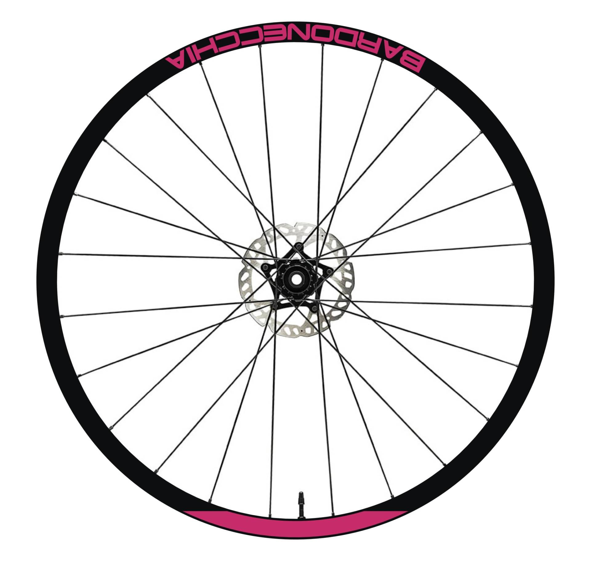 DualColorStampe Felgenaufkleber 26 Zoll - 27,5 Zoll - 28-29 Zoll Zoll Fahrrad MTB Bike Sticker Felgen MTB Bardonecchia B0150 (28-29 Zoll, Fuchsia 41) von DualColorStampe