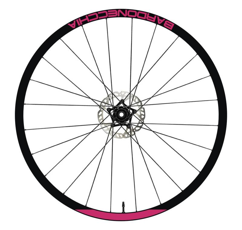 DualColorStampe Felgenaufkleber 26 Zoll - 27,5 Zoll - 28-29 Zoll Zoll Fahrrad MTB Bike Sticker Felgen MTB Bardonecchia B0150 (28-29 Zoll, Fuchsia 41) von DualColorStampe