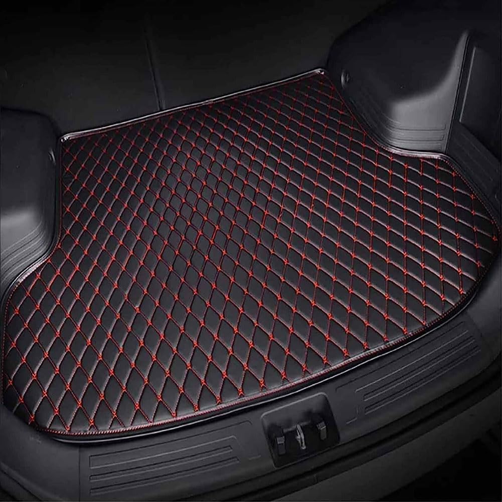 Auto Leder Kofferraummatte für Hon-da CR-V CRV Hybrid 2017-2021, Kofferraumwanne Cargo Teppich Antirutsch Kratzfest Interieur ZubehöR,C/Black~red von DubOm