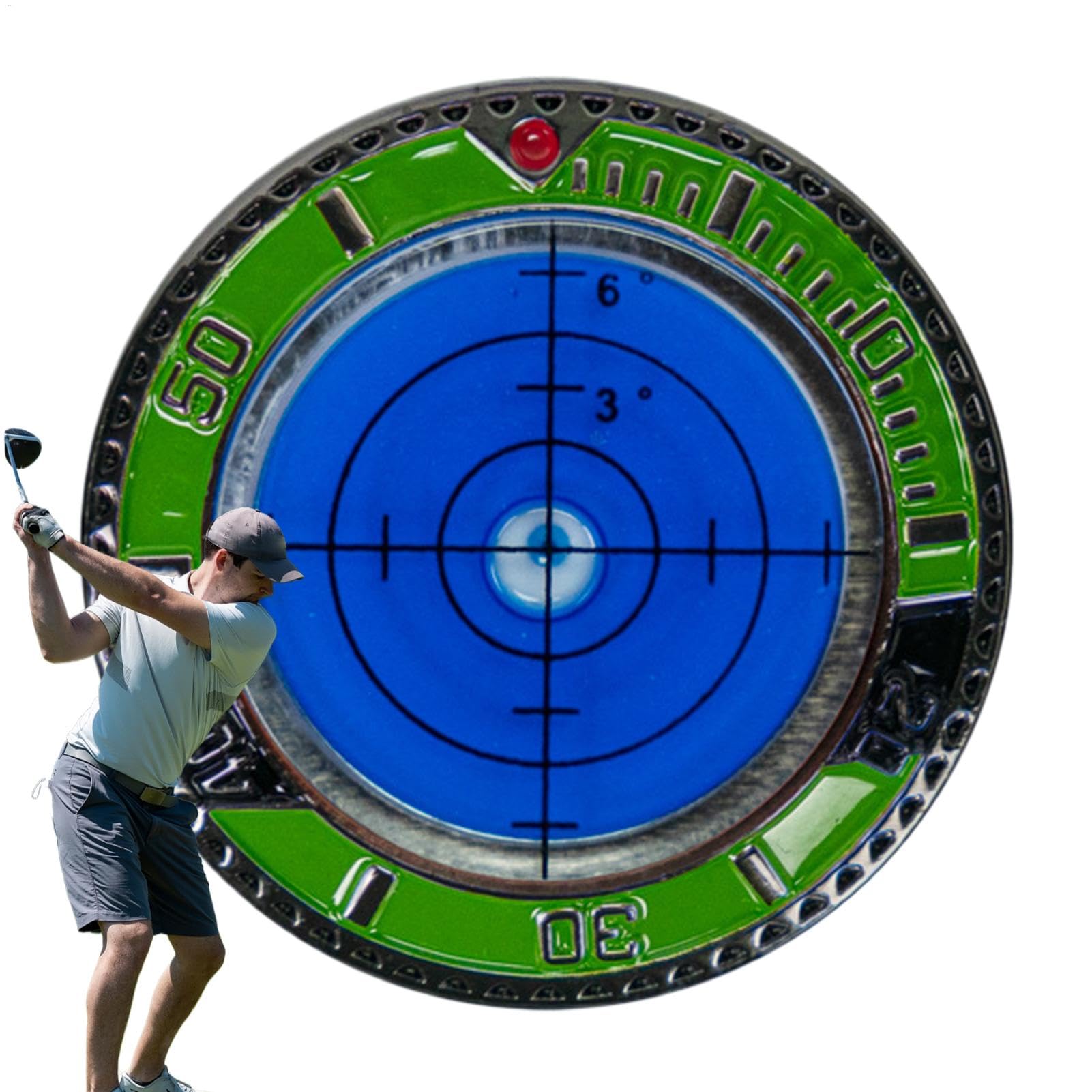 Ballmarker, Golf Green Reader | Golf-Putting-Hilfe, doppelseitiges Lesegerät,Tragbares Golf-Trainingsgerät für die Nutzung auf Golfplätzen und Basketballplätzen von Dubbulon