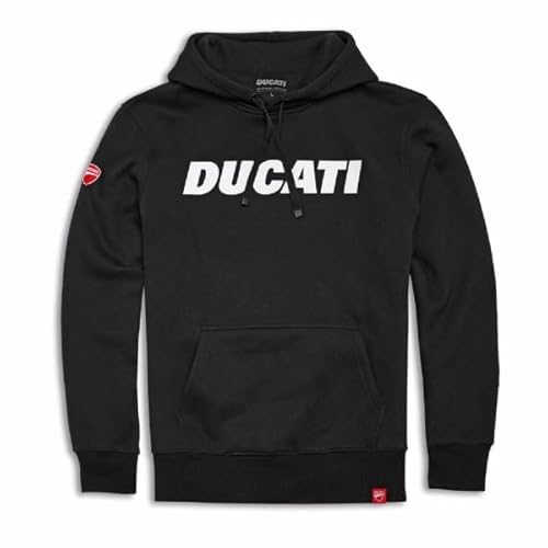 Ducati Logo Sweatshirt mit Kapuze Hoodie schwarz Größe L von Ducati