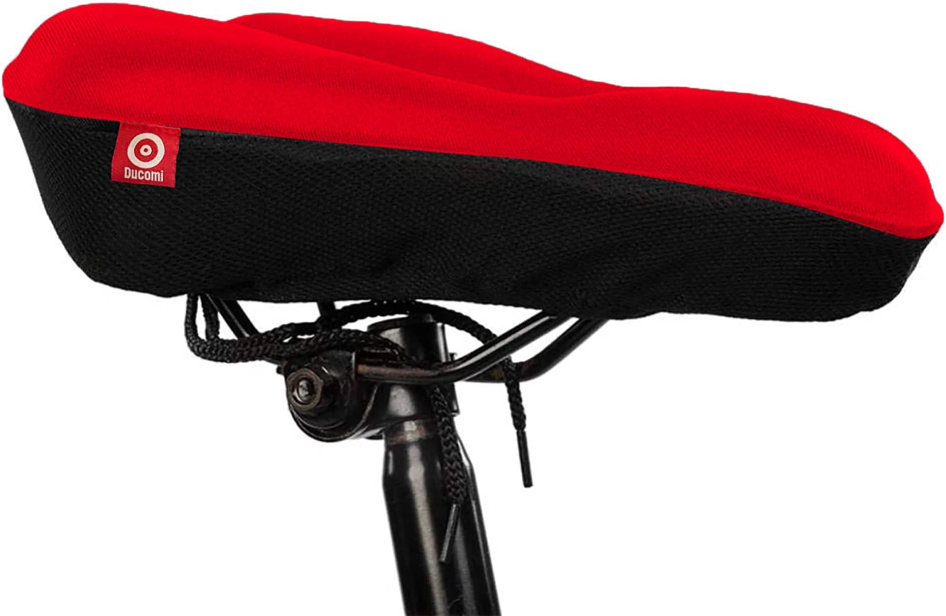 Ducomi Fahrradsattelbezug aus Weichem Gel – Sattelbezug Ergonomisch und Weich für Schmerzfreies Radfahren - Geeignet für Heimtrainer, Spinning, Rennräder und Stadtfahrräder (Red) von Ducomi