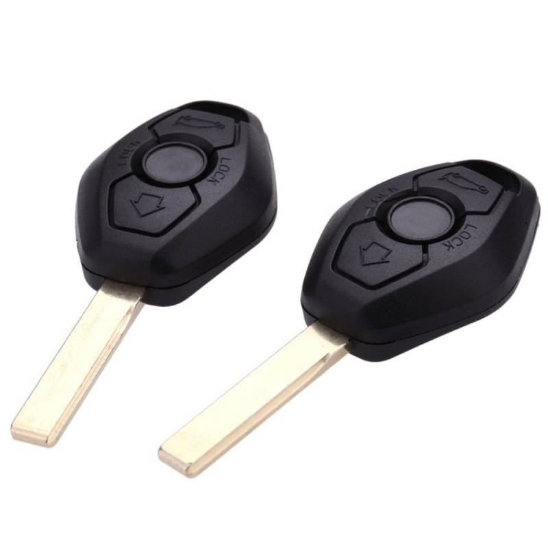 Duendhd 2pcs unbeschnitten Remote Blank Schluesselhuelle Schale Fuer 1 3 5 6 7 X3 X5 E53 E46 E39 E60 Z4 von Duendhd