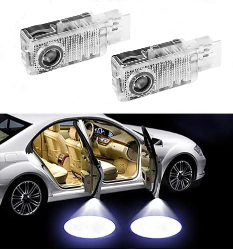 Duleutgnu 2 Stück Autotür Logo LED Türbeleuchtung KFZ Willkommen Türen Einstiegsbeleuchtung Projektor Lichter 3D Ultra Heller Kompatibel mit Mercedes Benz W203 CLK Glaslinse von Duleutgnu