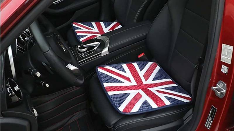 Duleutgnu Für Cooper F54 F55 F56 F57 F60 R56 R50 R53 R60 R55 R57 JCW Zubehör Union Jack Autositzbezug PU EIS Seidenkissen von Duleutgnu