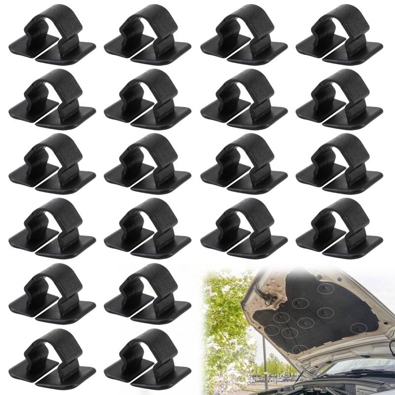 20 Stück Abdeckstopfen Motorhaube Clips Auto Motorhaubenisolierung Pad Halter Clip Auto Motorhaube Lsolierkissenhalter Clip Motorhauben Stützstab Clips Wärme- und Schalldämmung Schwarz von Duluok