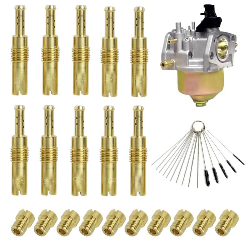 20PCS Motorrad Vergaser Düsen Set Hauptdüse und Langsame Pilotdüsen mit Reinigungsset Langsame Pilotdüsen 32–55, Hauptdüsen 100–140 für PWK PE Keihin CVK GY6 Vergaseranlagen Automotorradpflege von Duluok