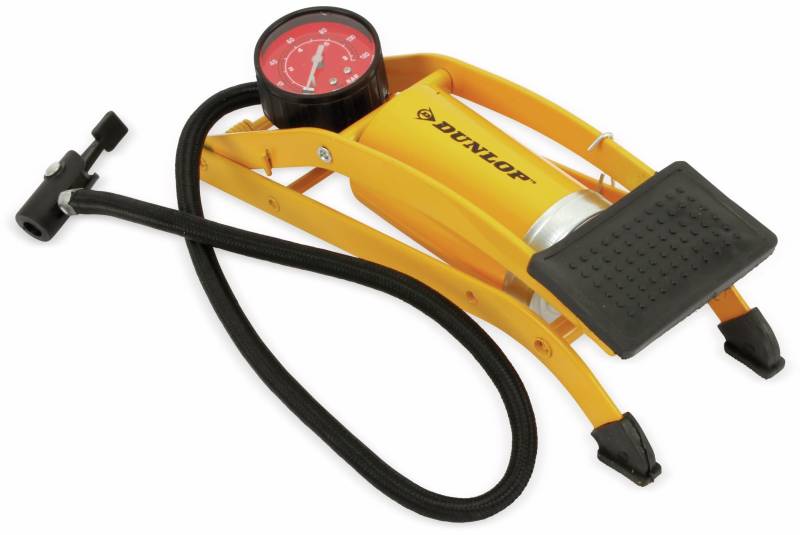 DUNLOP Fußpumpe mit Manometer, Yellow, 23.7 x 8.5 x 7 cm, 417684 von DUNLOP