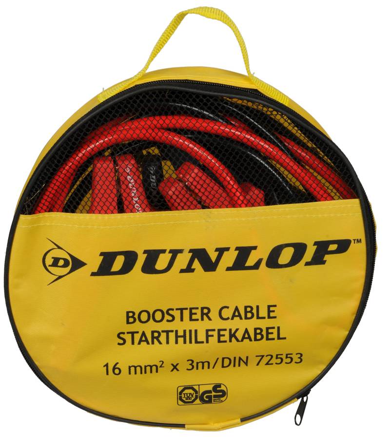 Dunlop 41855 Starthilfekabel in Aufbewahrungstasche, 16 mm2 x 3M/DIN 72553, Yellow (yellow) von DUNLOP