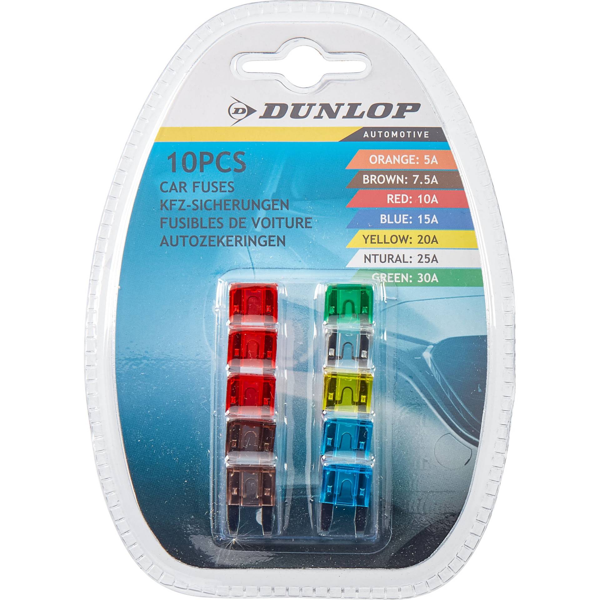 Dunlop Mini-Flachsicherungen 10-teilig 7,5-30A von Dunlop