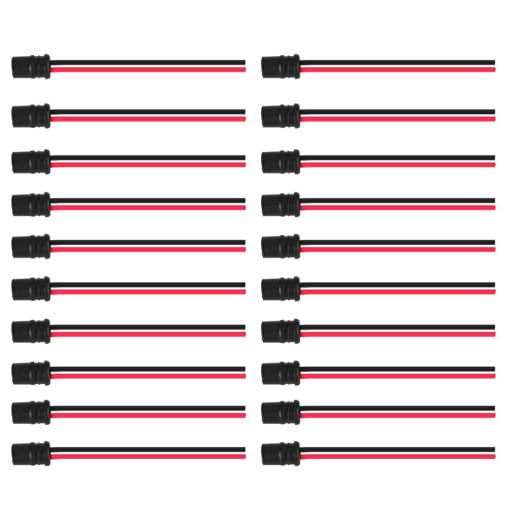 T10 W5W LED Lampenfassungen Vorverdrahteter Kabelbaum Stecker Adapter Fassung Lampen Gummifassung Lampenfassung C mit Weichgummi 20 Stück geeignet für Autos, Fahrräder, Roller, Anhänger von KIMISS