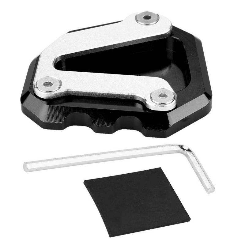 Duokon Motorrad Seitenständer, Motorrad CNC Aluminiumlegierung Seitenständer Kickstand Plate Extension Pad Vergrößern für 790 DUKE 2018-2019(Schwarz) von Duokon