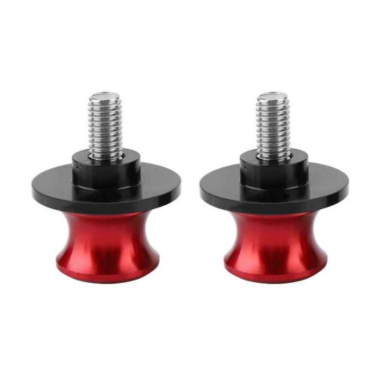 Schwingenrolle-Duokon 2pcs Universal 6mm Rahmenschieber Motorrad Hintere Halterung Schwinge Spulenschieber Aluminiumlegierung Halterung (Rot) von Duokon