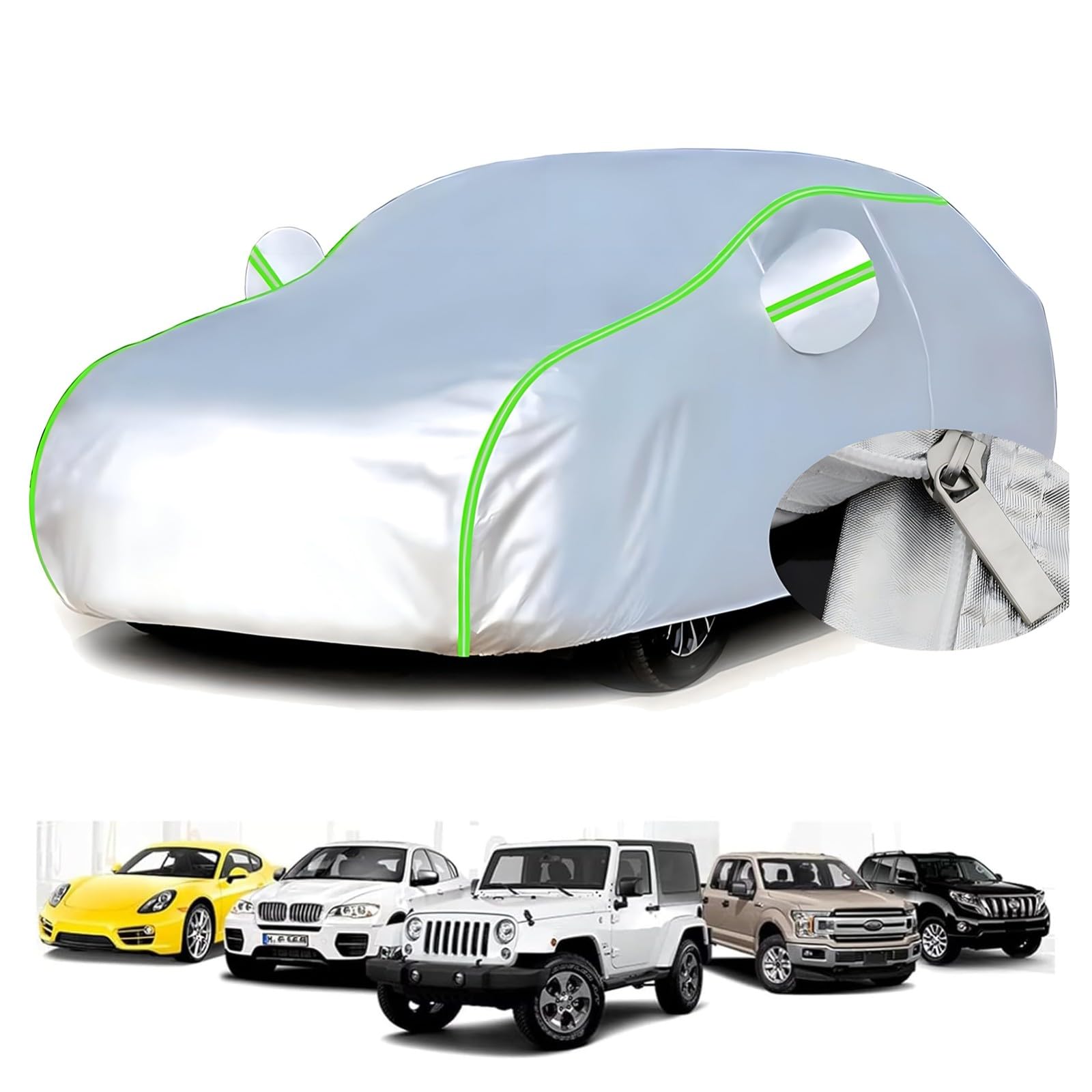 Autoabdeckung Vollgarage für B𝐮ick Roadmaster Riviera Hardtop 1950(530,2x203,2x163,6cm),Seitlicher Reißverschluss,Vier-Jahreszeiten-Schutz,wasserdicht,atmungsaktiv,Anti-Aging,Oxford-Gewebe von Dupengsmd