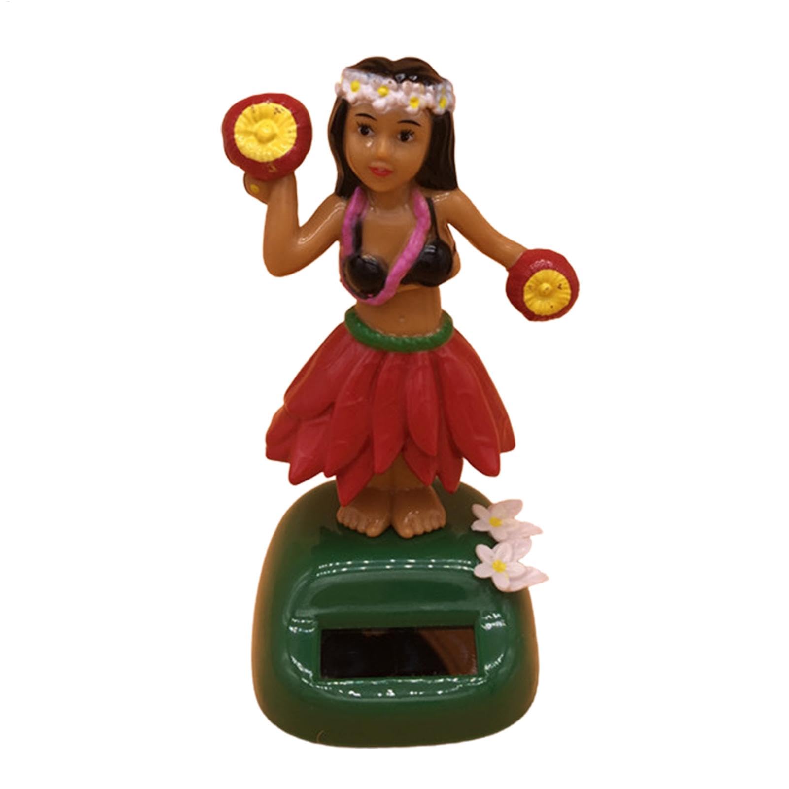 Duqulle Auto-Ornamente für Armaturenbrett Wackelfigur Auto Lustig Hawaii Girl Solarbetriebenes Spielzeug mit schüttelndem Kopf, Für Die Fensterbank, Auto, Büro, Schreibtisch von Duqulle