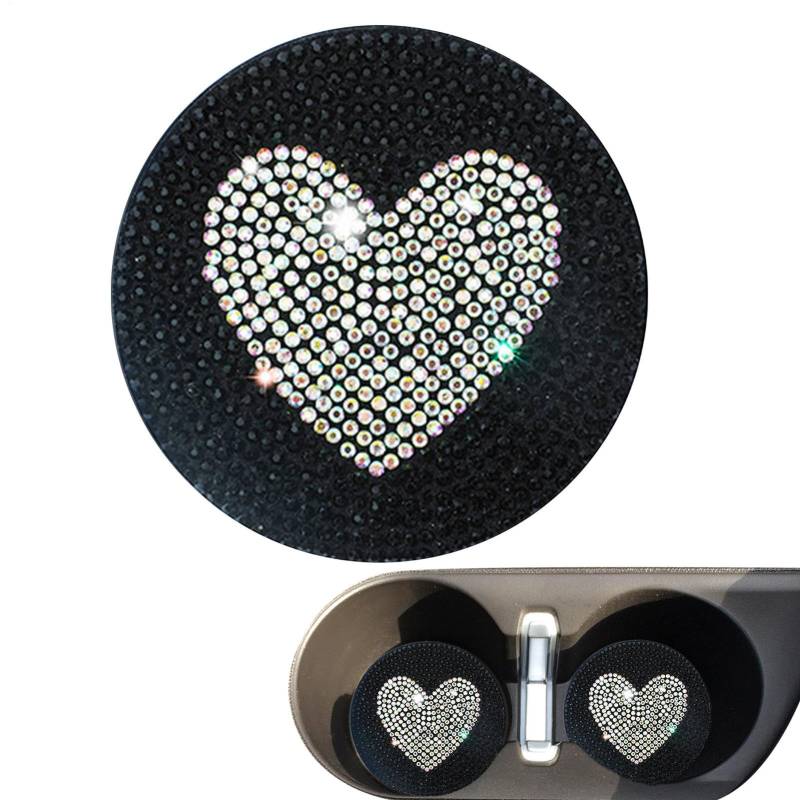 Bling Cup Halterauto, Strassauto Untersetzer | PVC Halter einfügen Auto Coasters Cup Matten,Black Bling Pushion Cupholderauto Innenzubehör Matten für Zuhause, Büros und Küche von Duroecsain