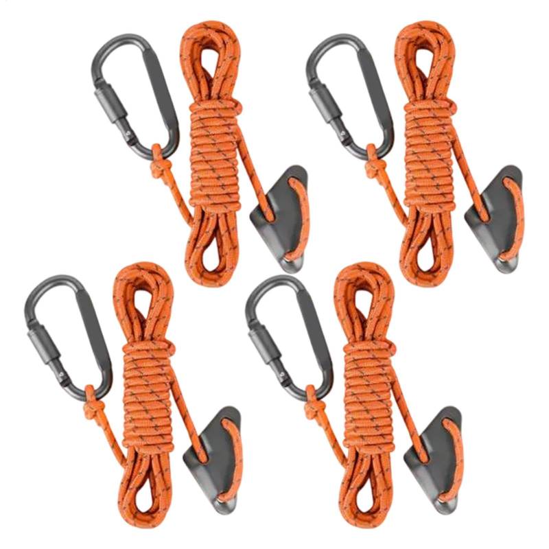 Duroecsain Binden Sie die Gurte Ratchet, Ratschenkrawatte | 4 Teile reflektierend kleine Ratschengurte mit Aluminiumlegierung Carabiner | Camping -Zelt -Planen, Klettern des Utility -Kabels zum von Duroecsain