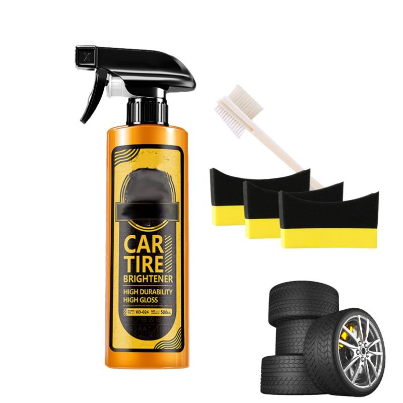 Duroecsain Lackdichtungsspray, Autorad Glanz - Restaurierungskit 500 ml Spray Protectant,Zu gehörten eine langlebige neutrale Reifenwartung für Automobilbefestigungen, die das Fahrzeugfenster von Duroecsain