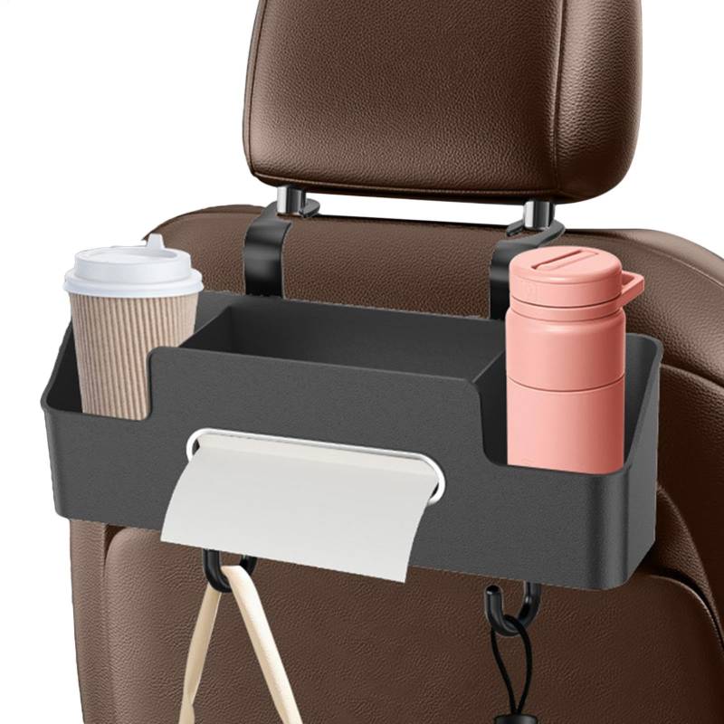 Headrest Cup Halter, Auto -Kopfstützen -Rücksitz -Organisator - Multifunktionaler Rücksitzbecherhalter - Automobilzubehör, Tissue -Box mit Haken, Fahrzeug -Kopfstützen -Speicherbox, von Duroecsain