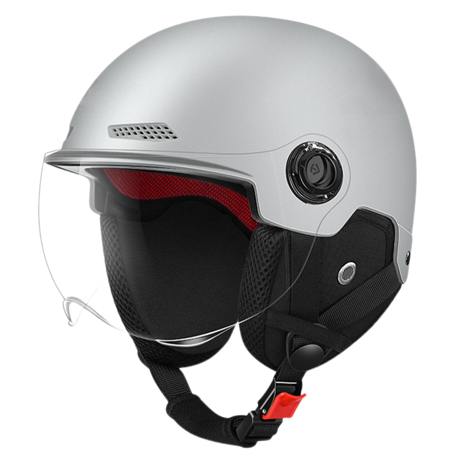 Motorradhelm, Offener Helm mit Visier, Motorrad Halbhelm mit Sonnenblende, Roller Helm für Männer und Frauen, Motorrad-Sturzhelm von Duroecsain