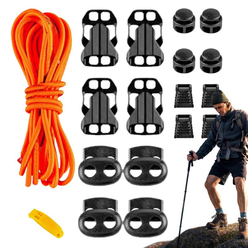 Wandertäftack -Riemenschnalle, Rucksack -Elastizitätseilschnalle - Wanderrucksack Daypack Elastic Seil mit Schnalle | Erhöhte Lagerkapazität 18-teiliges Set für Outdoors, Trekking, von Duroecsain