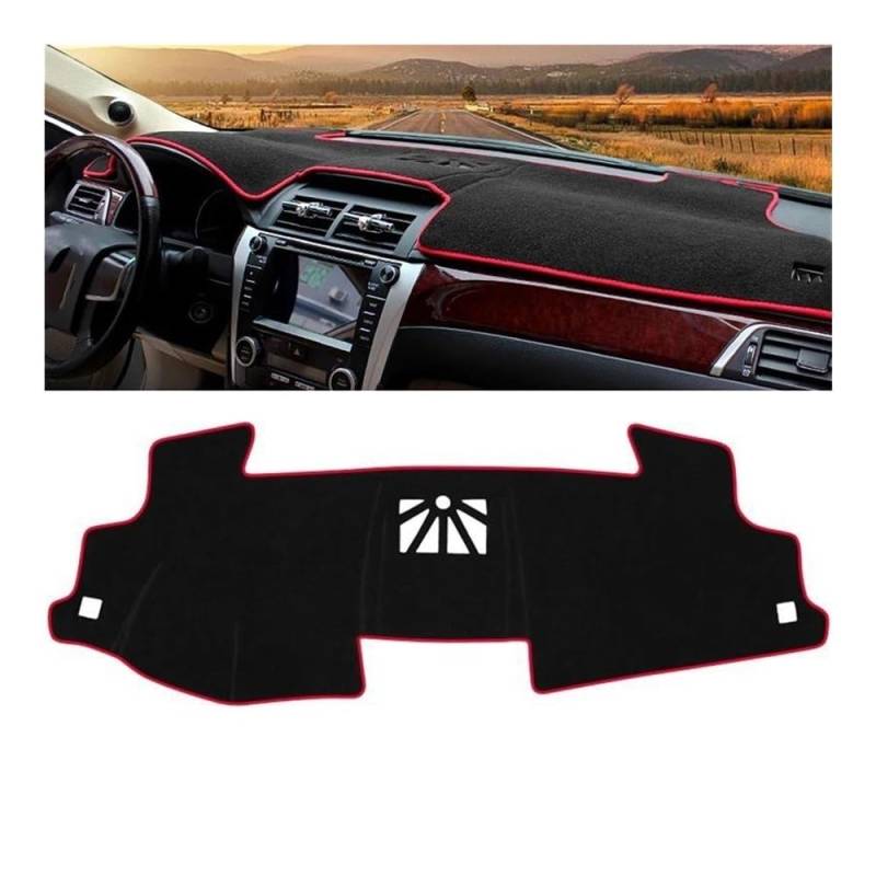 Armaturenbrettabdeckung Auto Armaturenbrett Abdeckung Sonnenschutz Vermeiden Licht Matte Pad Teppich Anti-UV Zubehör Für Camry XV50 2012-2017(LHD Red Side) von Dusibulv