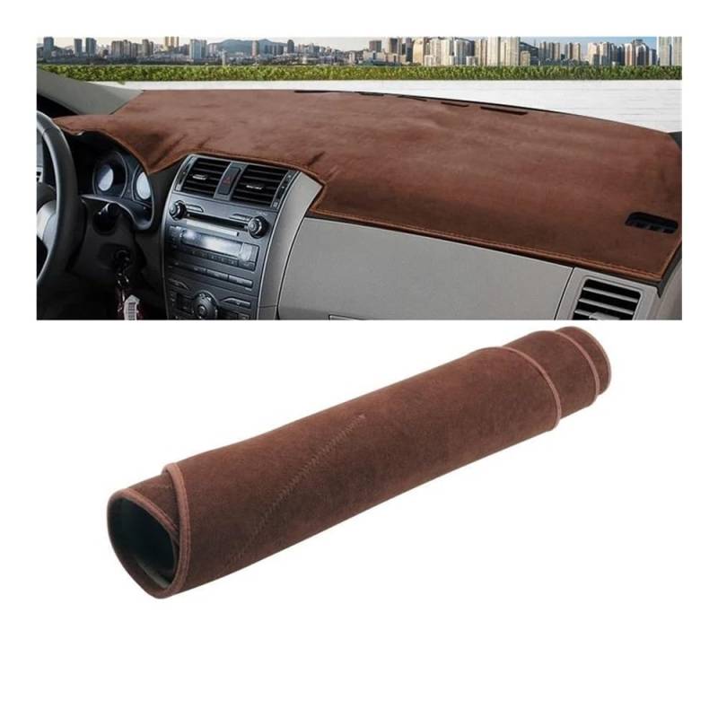 Armaturenbrettabdeckung Auto Armaturenbrett Abdeckung Sonnenschutz Vermeiden Licht Matte Pad Teppiche Zubehör Für Corolla X E140 E150 2006-2013(B LHD Brown) von Dusibulv