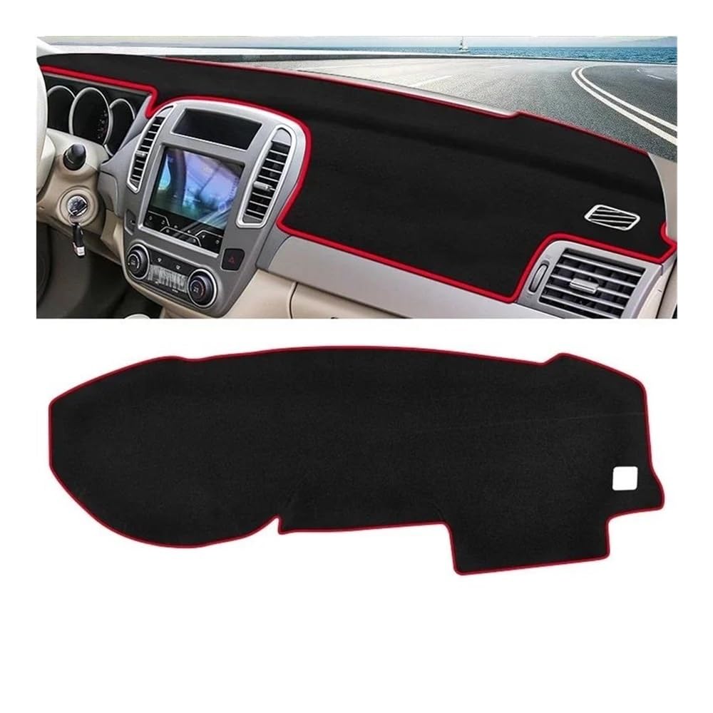 Armaturenbrettabdeckung Auto Dashboard Abdeckung Für Bluebird Für Sylphy G11 2005-2012 Dash Sonnenschutz Matte Zubehör(A LHD Red Side) von Dusibulv