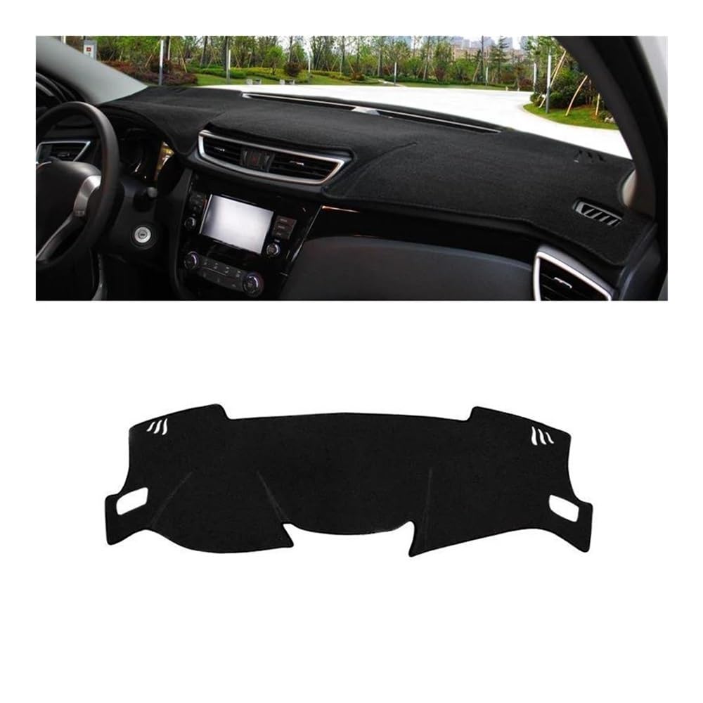 Armaturenbrettabdeckung Auto Dashboard Abdeckung Matte Sonnenschutz Pad Instrument Panel Teppiche Für Qashqai J11 2014-2020 Zubehör(LHD Black) von Dusibulv