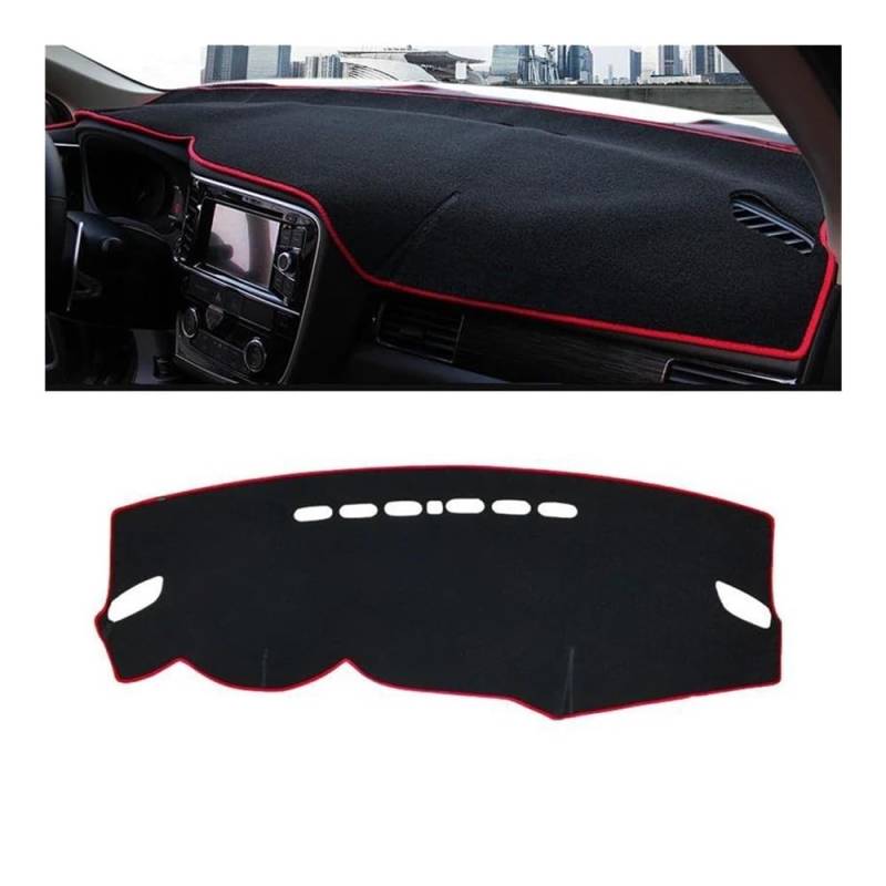 Armaturenbrettabdeckung Auto Dashboard Abdeckung Matte Sonnenschutz Pad Instrument Panel Teppiche Zubehör Für Mitsubishi Für Outlander 3 2013-2021(LHD Red Side) von Dusibulv