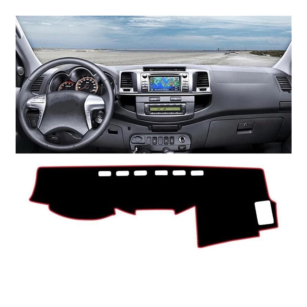 Armaturenbrettabdeckung Auto Dashboard Abdeckung Matte Sonnenschutz Pad Teppich Schutz Zubehör Für Fortuner SW4 Für Hilux Für VIGO SR5 SR AN50 AN60 2005-2014(A LHD Red Side) von Dusibulv