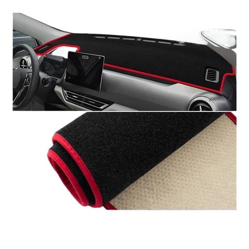 Armaturenbrettabdeckung Für BYD Für Yuan Pro EV 2021-2023 Auto Dashboard-Abdeckungsmatte Anti-UV-Pad-Protektor-Instrumenten-Teppich-Dashmat-Zubehör(A LHD Red Side) von Dusibulv