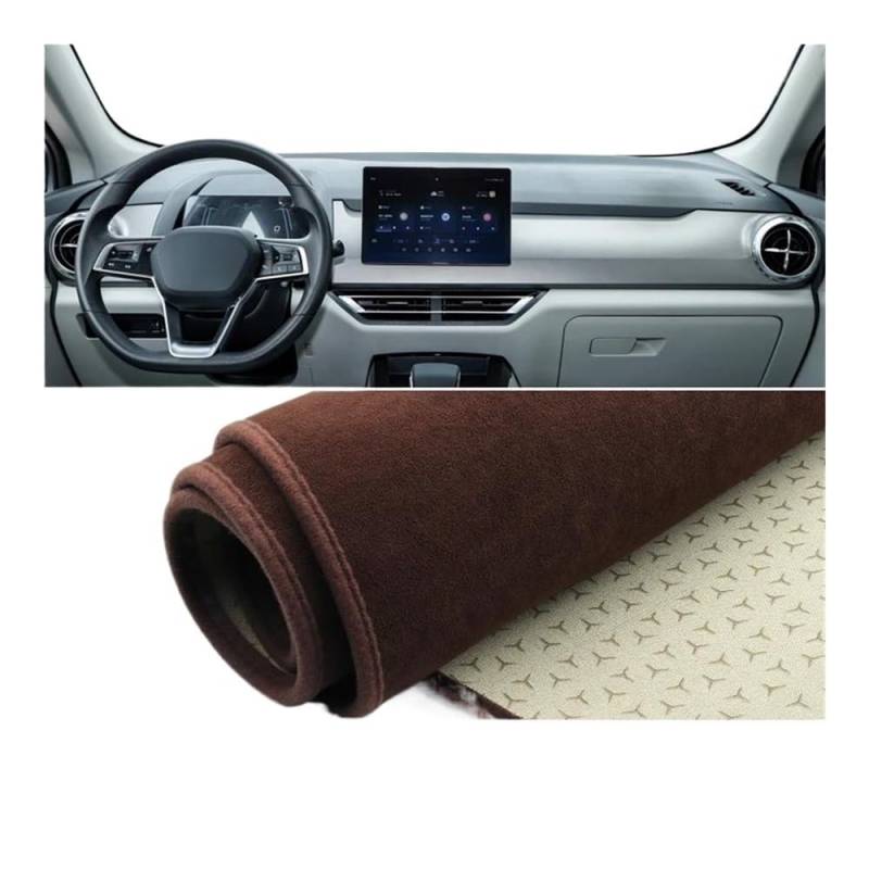 Armaturenbrettabdeckung Für BYD Für Yuan Pro EV 2021-2023 Auto Dashboard-Abdeckungsmatte Anti-UV-Pad-Protektor-Instrumenten-Teppich-Dashmat-Zubehör(B Brown) von Dusibulv