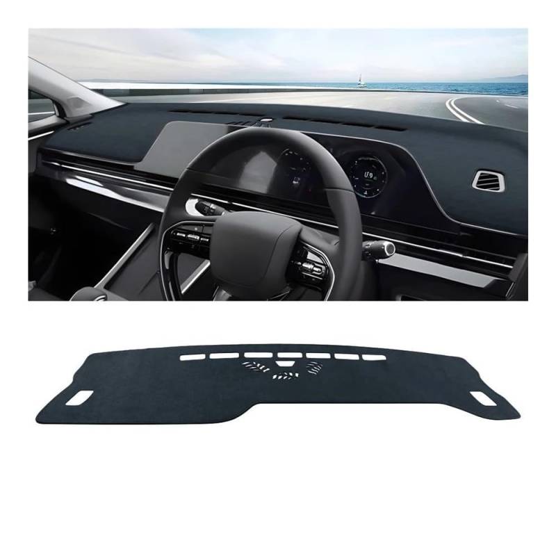 Armaturenbrettabdeckung Für Chery Für Omoda 5 C5 FX 2022-2024 Auto Dashboard Vermeiden Licht Abdeckung Anti-UV Pad Non-Slip Matte Instrument Teppich Zubehör(Black RHD) von Dusibulv