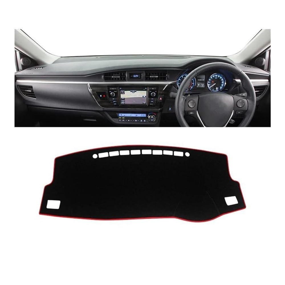 Armaturenbrettabdeckung Für Corolla IM Für Auris E180 2014-2018 Auto Dashboard Abdeckung Sonnenschutz Vermeiden Licht Matte Pad Teppiche Zubehör(A RHD Black Side) von Dusibulv