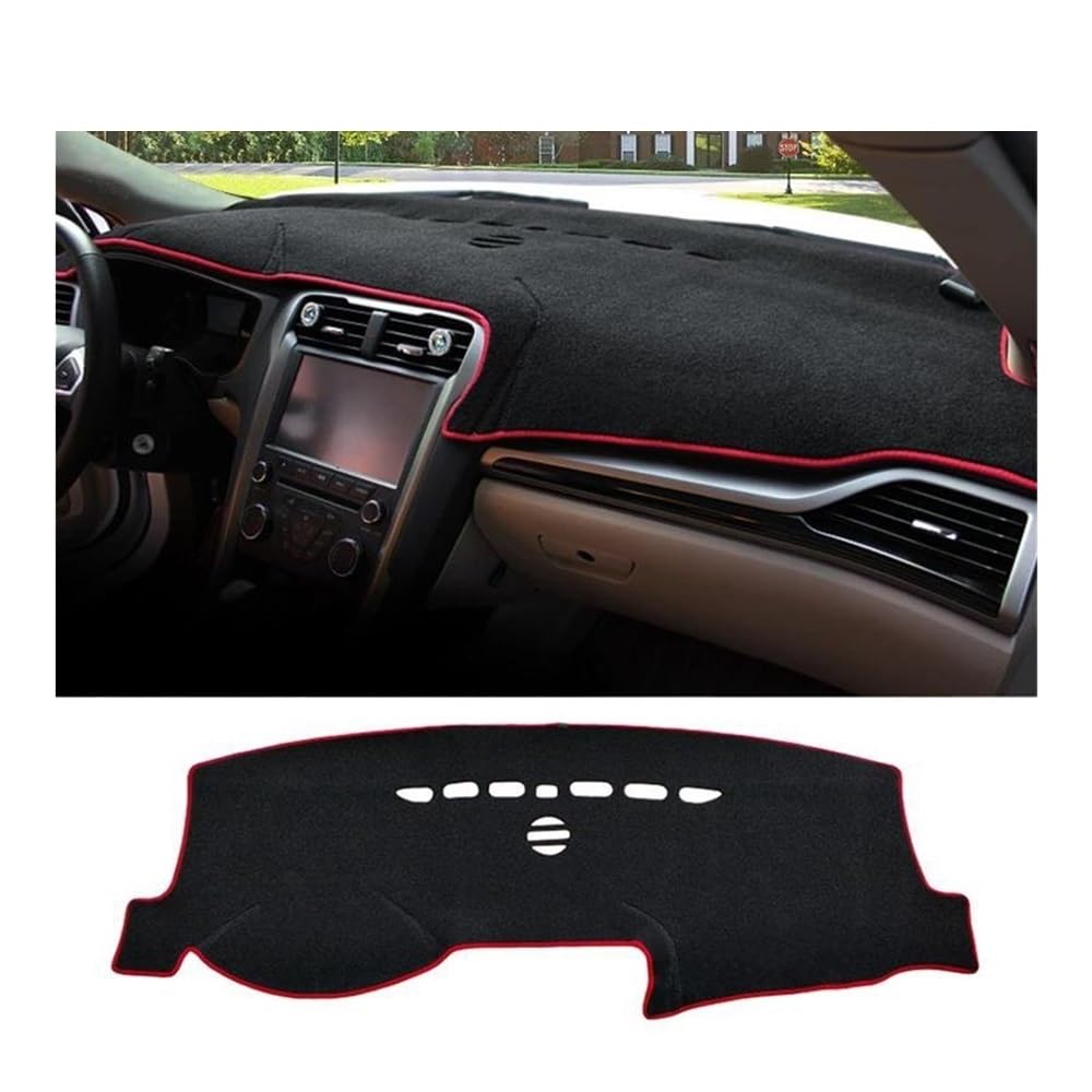 Armaturenbrettabdeckung Für Ford Für Mondeo 5 MK5 Für Fusion 2013-2019 Auto Dashboard Abdeckung Vermeiden Licht Matten Schutz Auto Zubehör(A Red Side) von Dusibulv