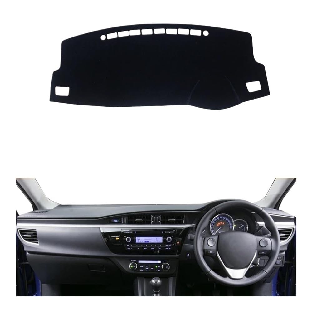 Armaturenbrettabdeckung Für Für Corolla E160 E170 E180 2014-2017 2018 Auto Dashboard Vermeiden Licht Pad Instrument Plattform Schreibtisch Abdeckung Matten Zubehör(Front Black Side RHD) von Dusibulv