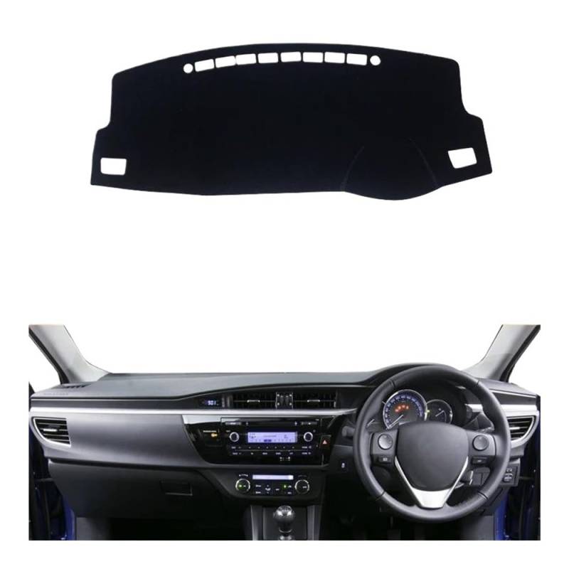 Armaturenbrettabdeckung Für Für Corolla E160 E170 E180 2014-2017 2018 Auto Dashboard Vermeiden Licht Pad Instrument Plattform Schreibtisch Abdeckung Matten Zubehör(Front Black Side RHD) von Dusibulv