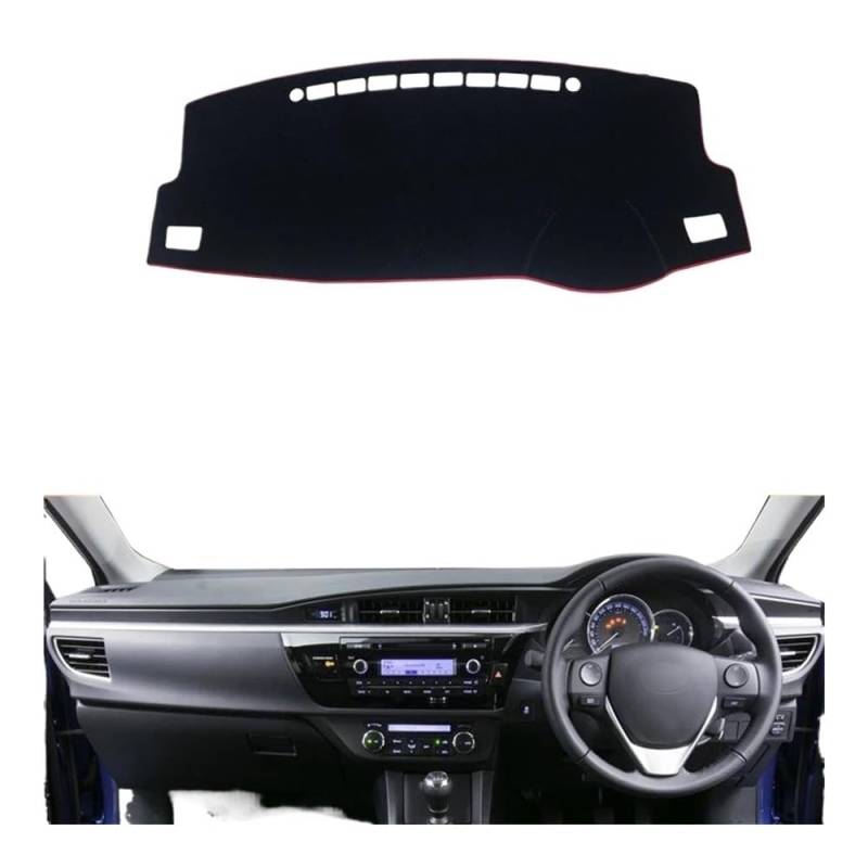 Armaturenbrettabdeckung Für Für Corolla E160 E170 E180 2014-2017 2018 Auto Dashboard Vermeiden Licht Pad Instrument Plattform Schreibtisch Abdeckung Matten Zubehör(Front Red Side RHD) von Dusibulv