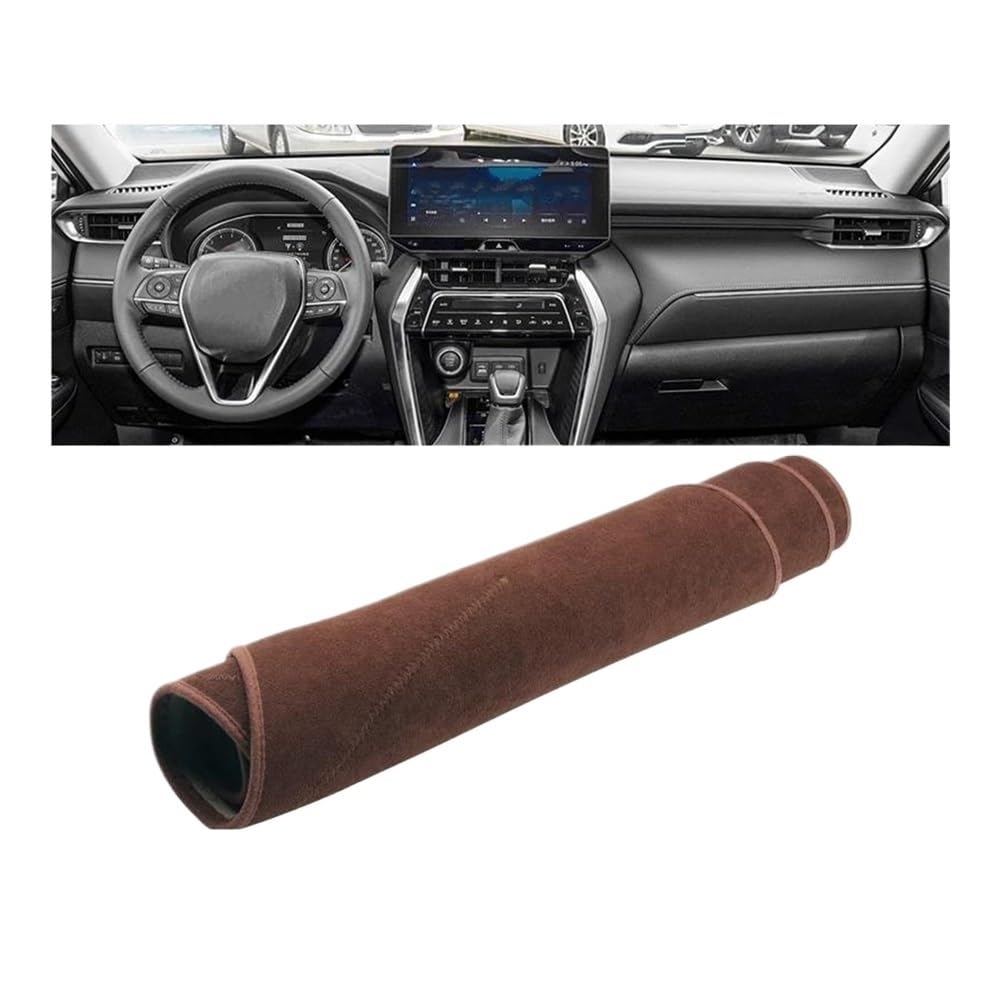 Armaturenbrettabdeckung Für Harrier Für Venza XU80 2020-2023 Hybrid Auto Dashboard Abdeckung Sonnenschutz Vermeiden Licht Matte Instrument Panel Nicht-slip Pads(Brown LHD) von Dusibulv