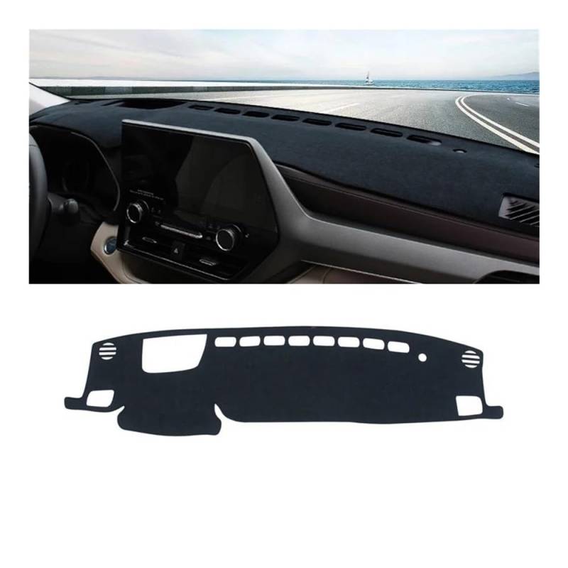 Armaturenbrettabdeckung Für Highlander Für Kluger XU70 2020-2023 Auto Dashboard Sonnenschutz Vermeiden Licht Matte Pad Abdeckung Teppiche Zubehör(LHD Black) von Dusibulv