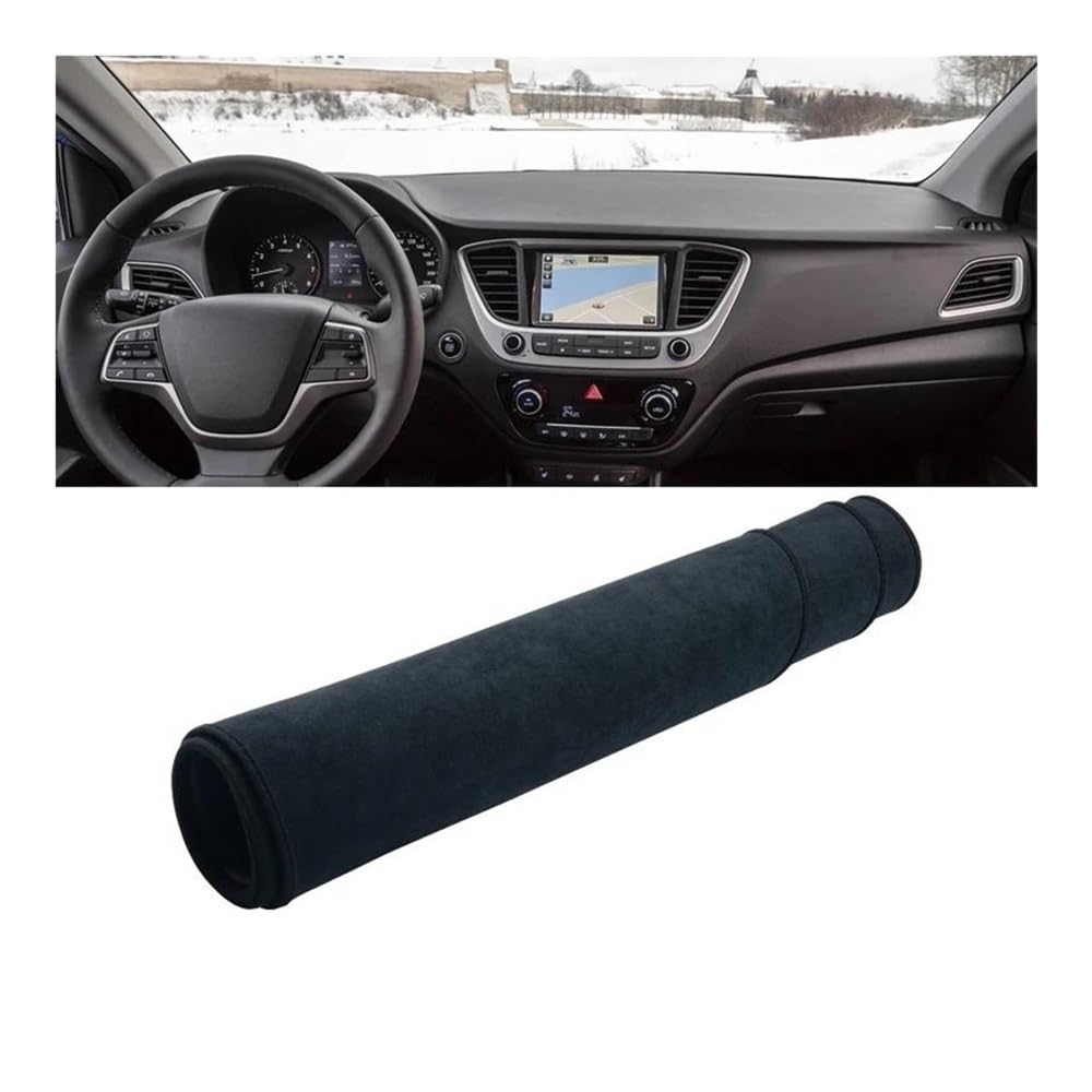 Armaturenbrettabdeckung Für Hyundai Für Accent Für Solaris 2 HC 2017-2020 Auto Dashboard Sonnenschutz Vermeiden Licht Matte Pad Instrument Scheibe Abdeckung Teppiche(B Black) von Dusibulv