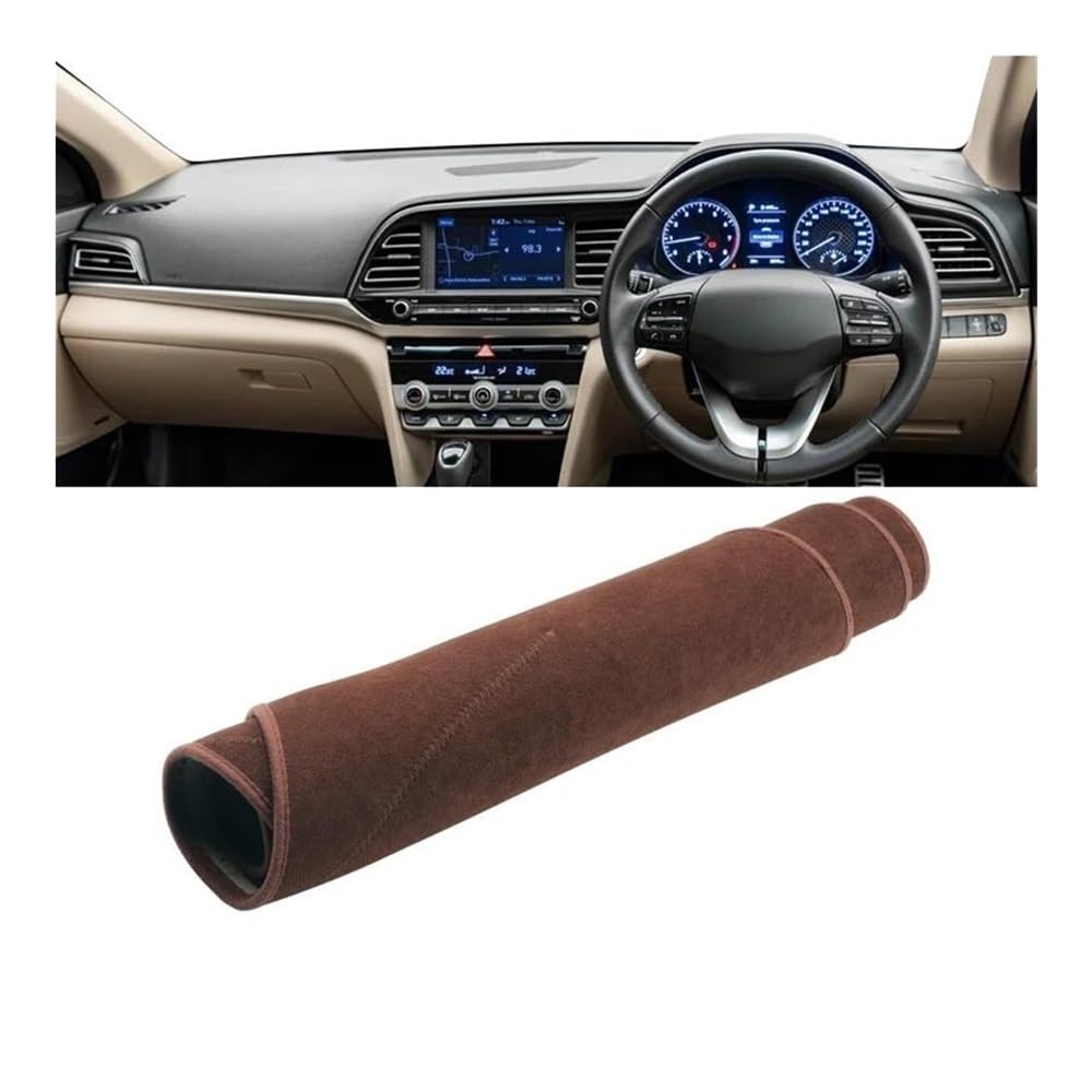 Armaturenbrettabdeckung Für Hyundai Für Elantra Für Avant AD 2016-2020 Auto Dashboard Abdeckung Matte Vermeiden Licht Sonnenschutz Pad Instrument Panel Teppiche(B RHD Brown) von Dusibulv