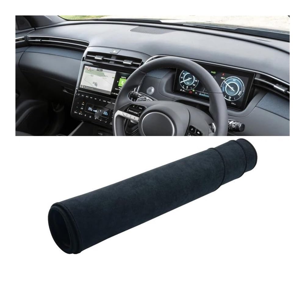 Armaturenbrettabdeckung Für Hyundai Für Tucson NX4 2021 2022 2023 Auto-Armaturenbrett-Abdeckungsmatten Vermeiden Lichtpads Anti-UV-Hülle Sonnenschutzverkleidung Teppiche(B Black RHD) von Dusibulv