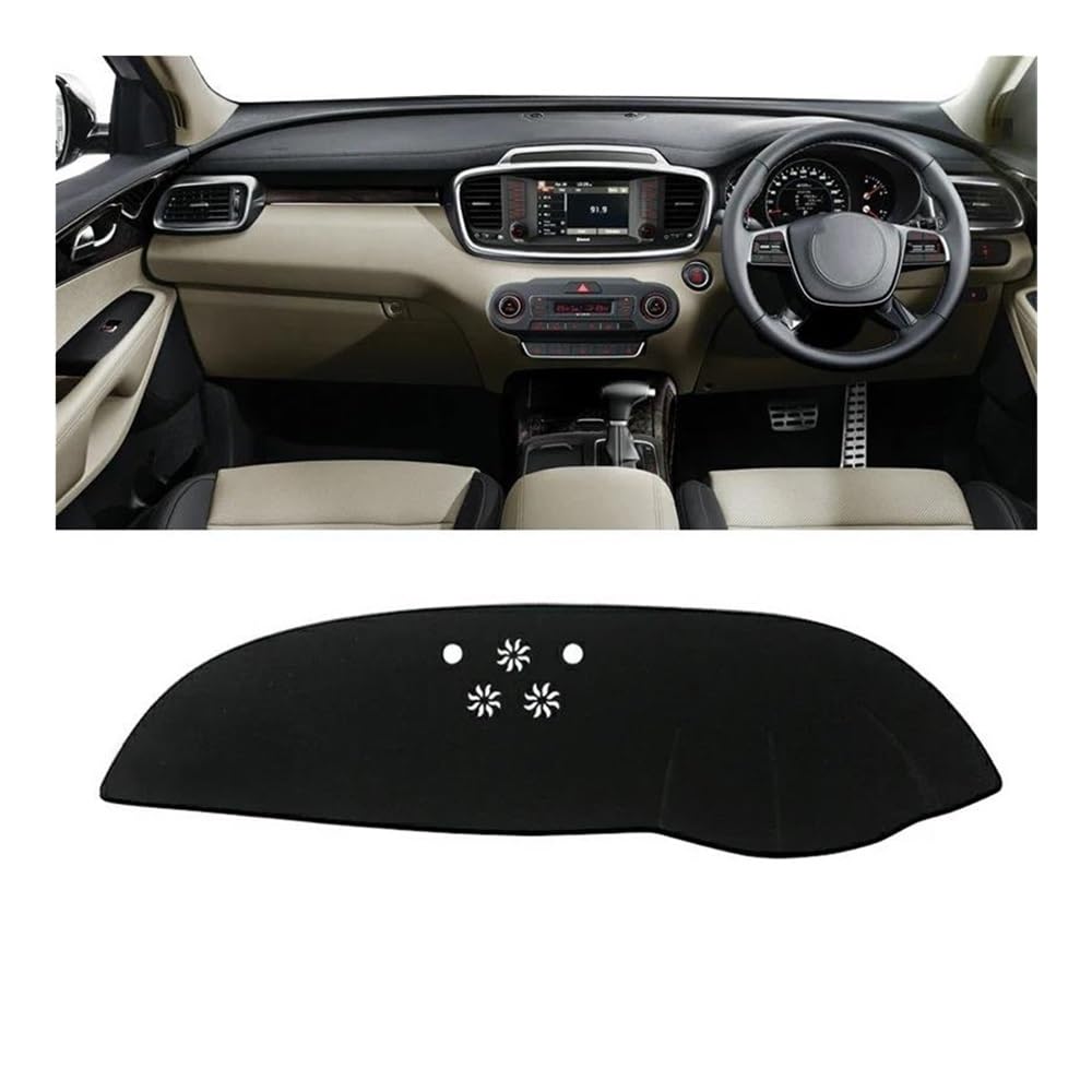 Armaturenbrettabdeckung Für Kia Für Sorento 3 UM 2015-2020 Auto Dashboard Abdeckung Matte Sonnenschutz Pad Instrument Panel Teppiche Zubehör(A RHD Black Side) von Dusibulv